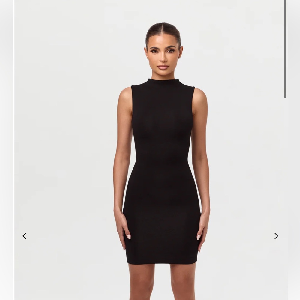 Naked Wardrobe Sleeveless mock neck mini dress